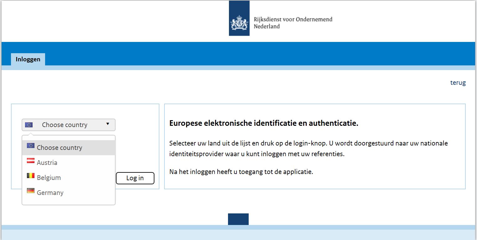 eIDAS-verordening, RVO, identificatie en authenticatie