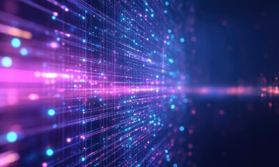 blauwe en paarse lichtflitsen en lichtbolletjes